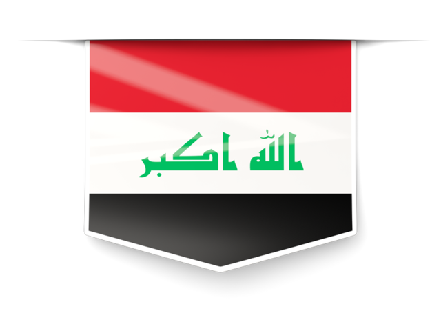 Square label. Download flag icon of Iraq at PNG format