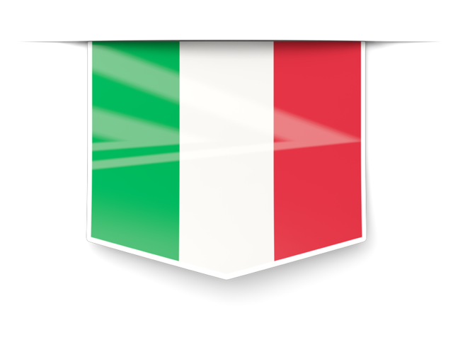 Square label. Illustration of flag of Italy