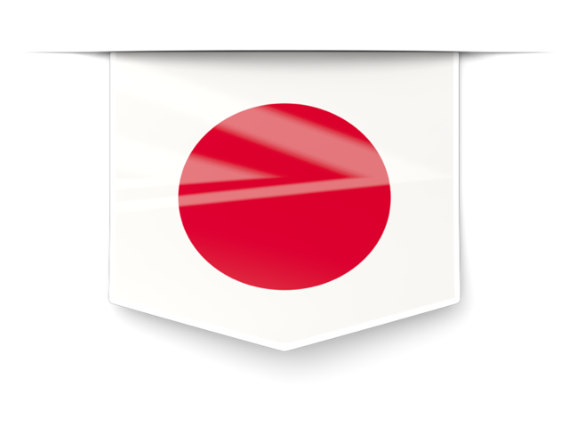 Square label. Download flag icon of Japan at PNG format