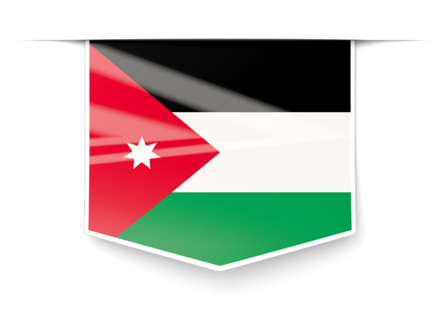 Square label. Download flag icon of Jordan at PNG format