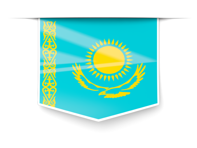 Square label. Download flag icon of Kazakhstan at PNG format