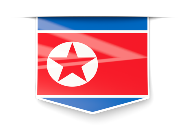 Square label. Download flag icon of North Korea at PNG format