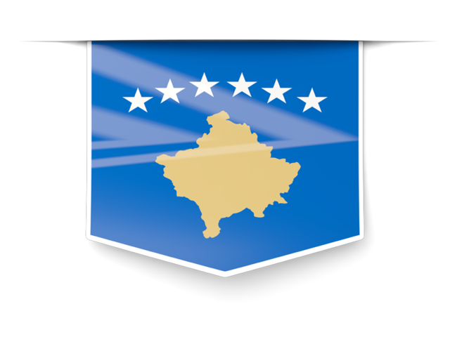 Square label. Download flag icon of Kosovo at PNG format