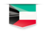 Kuwait. Square label. Download icon.