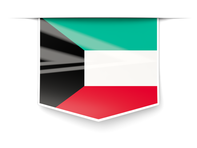 Square label. Download flag icon of Kuwait at PNG format