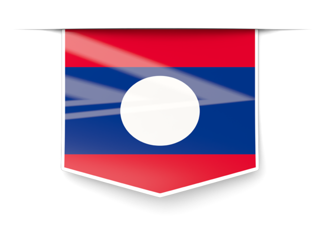 Square label. Download flag icon of Laos at PNG format