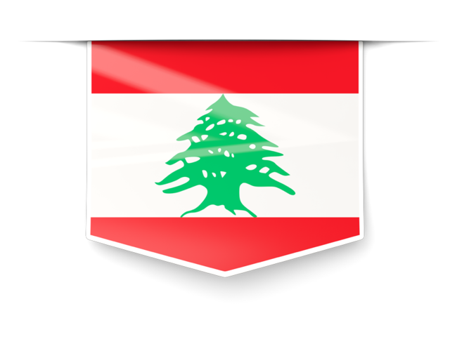 Square label. Download flag icon of Lebanon at PNG format