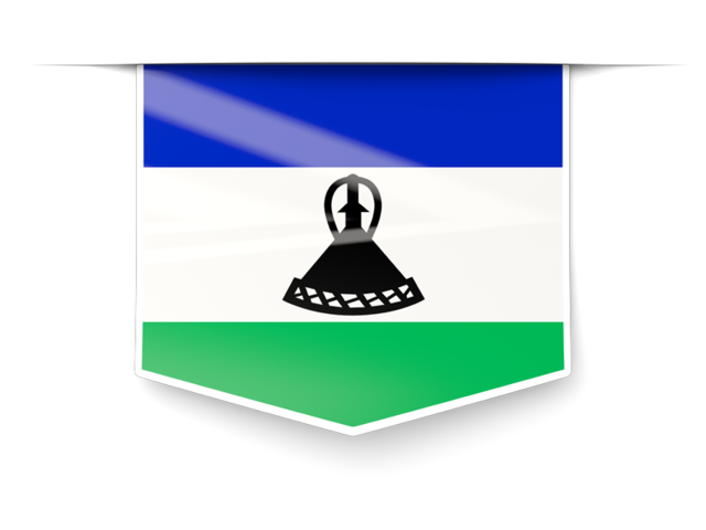 Square label. Download flag icon of Lesotho at PNG format