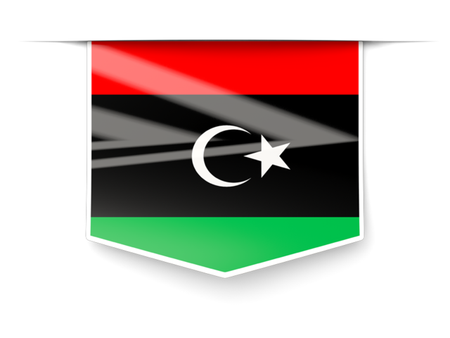 Square label. Download flag icon of Libya at PNG format