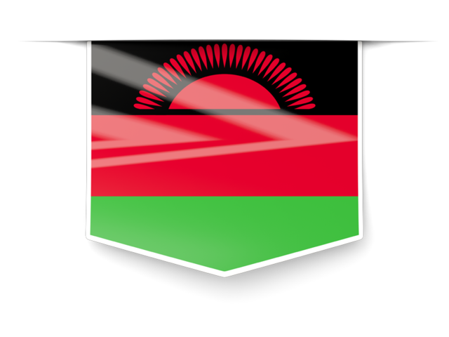 Square label. Download flag icon of Malawi at PNG format