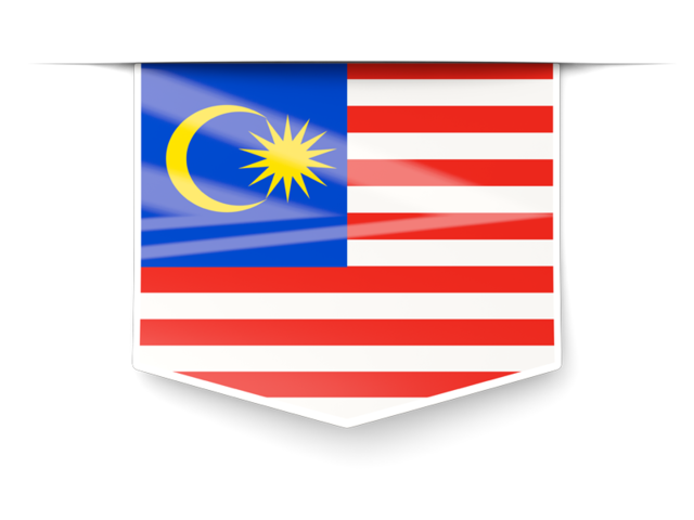 Square label. Download flag icon of Malaysia at PNG format