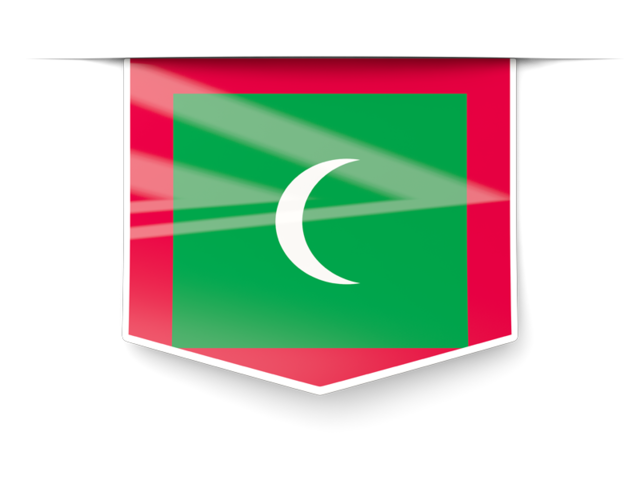 Square label. Download flag icon of Maldives at PNG format