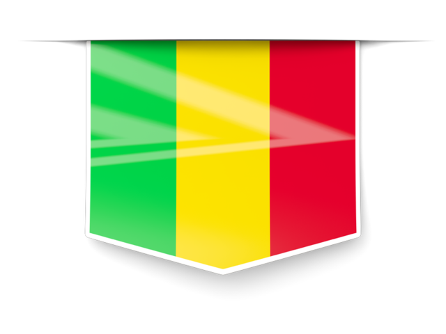 Square label. Download flag icon of Mali at PNG format