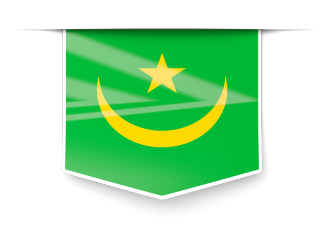 Square label. Download flag icon of Mauritania at PNG format