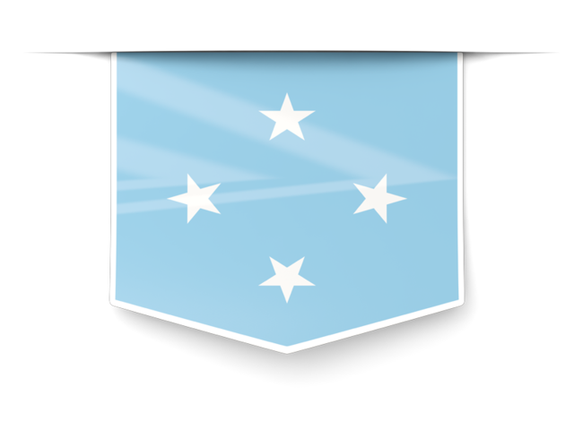Square label. Download flag icon of Micronesia at PNG format