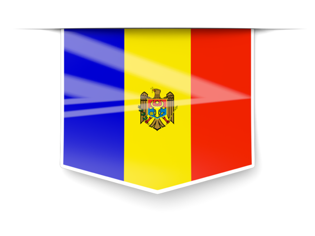 Square label. Download flag icon of Moldova at PNG format