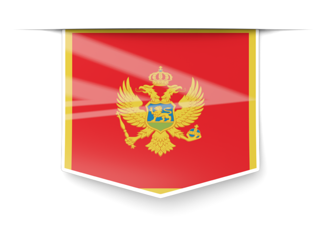 Square label. Download flag icon of Montenegro at PNG format