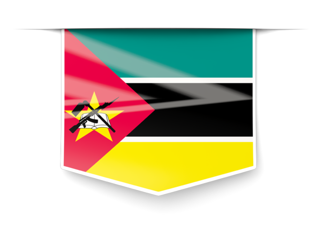 Square label. Download flag icon of Mozambique at PNG format