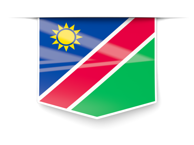 Square label. Download flag icon of Namibia at PNG format