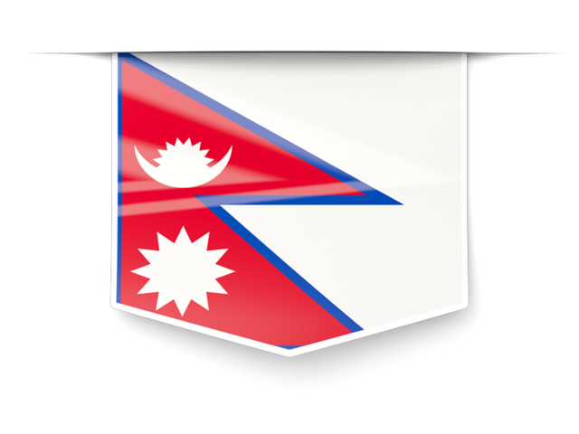 Square label. Download flag icon of Nepal at PNG format