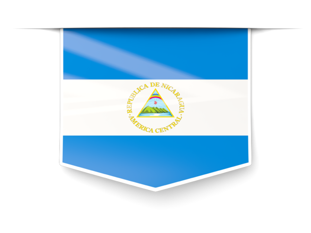 Square label. Illustration of flag of Nicaragua