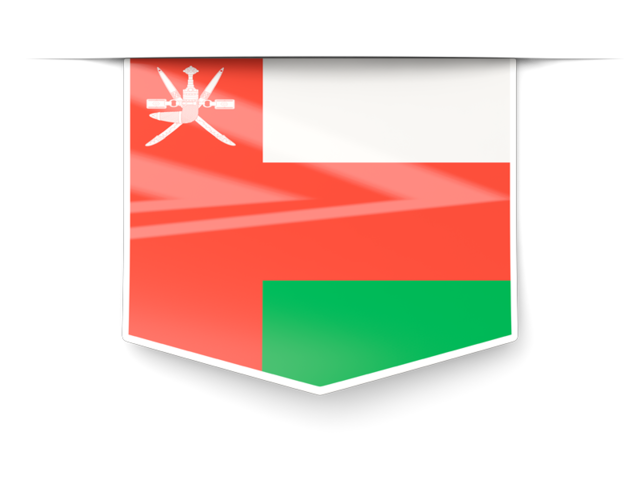 Square label. Download flag icon of Oman at PNG format