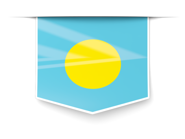 Square label. Download flag icon of Palau at PNG format