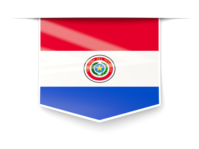 Square label. Download flag icon of Paraguay at PNG format