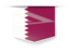 Qatar. Square label. Download icon.