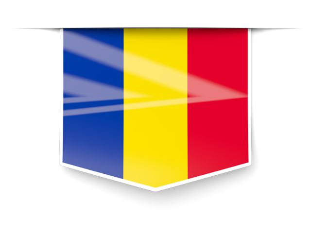 Square label. Download flag icon of Romania at PNG format
