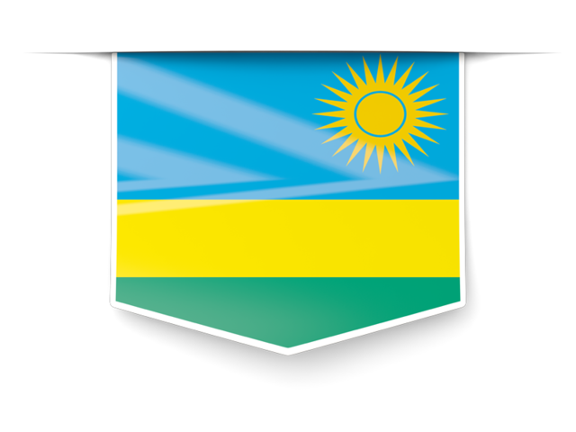 Square label. Download flag icon of Rwanda at PNG format