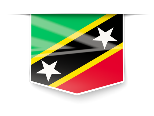 Square label. Download flag icon of Saint Kitts and Nevis at PNG format
