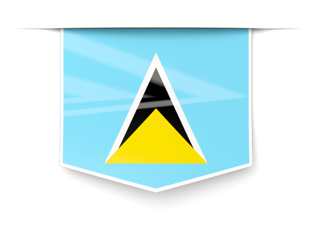 Square label. Download flag icon of Saint Lucia at PNG format