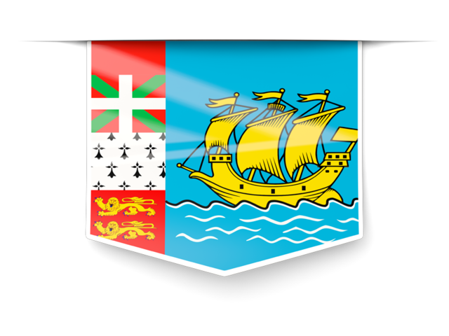 Square label. Download flag icon of Saint Pierre and Miquelon at PNG format