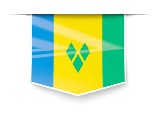 Square label. Download flag icon of Saint Vincent and the Grenadines at PNG format