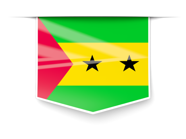 Square label. Download flag icon of Sao Tome and Principe at PNG format