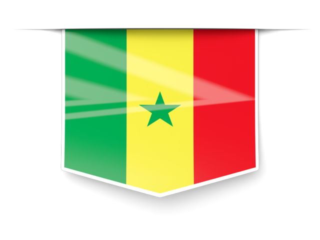 Square label. Download flag icon of Senegal at PNG format