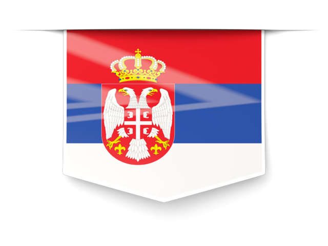 Square label. Download flag icon of Serbia at PNG format