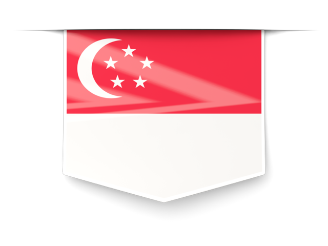 Square label. Download flag icon of Singapore at PNG format