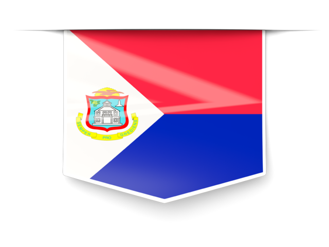 Square label. Download flag icon of Sint Maarten at PNG format