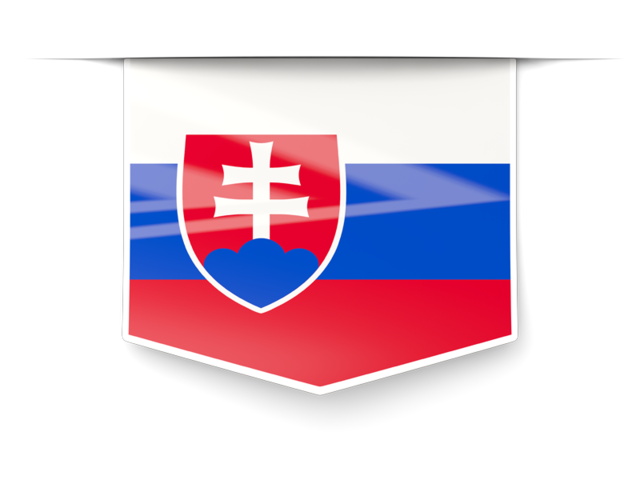 Square label. Download flag icon of Slovakia at PNG format