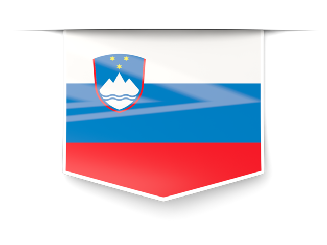 Square label. Download flag icon of Slovenia at PNG format