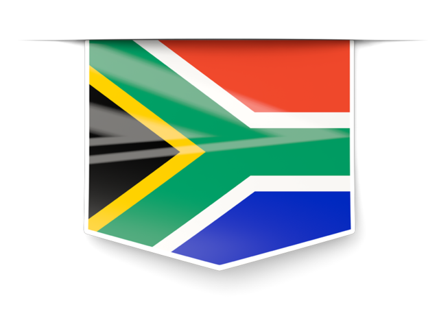 Square label. Download flag icon of South Africa at PNG format