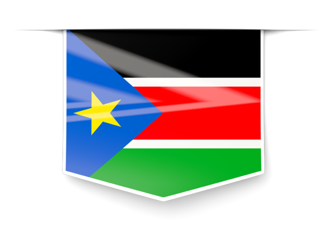 Square label. Download flag icon of South Sudan at PNG format