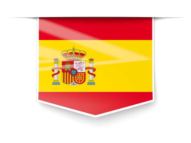 Square label. Download flag icon of Spain at PNG format