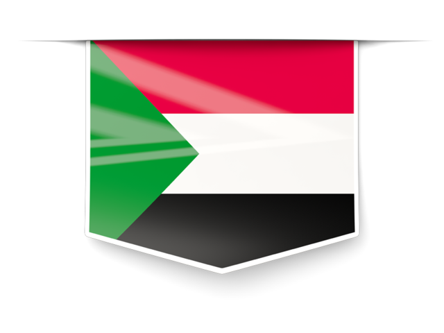 Square label. Download flag icon of Sudan at PNG format