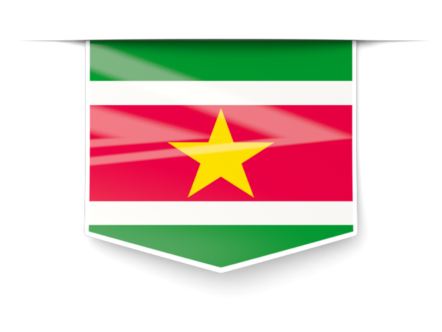 Square label. Download flag icon of Suriname at PNG format