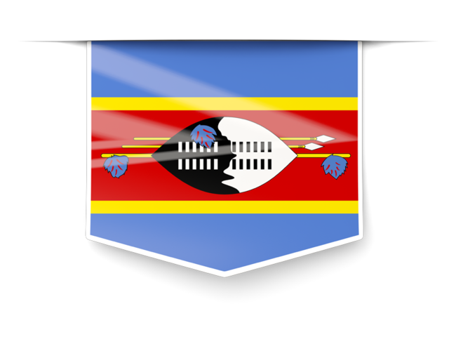 Square label. Download flag icon of Swaziland at PNG format