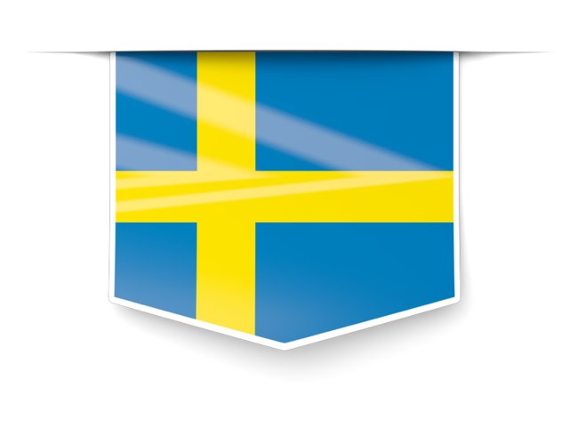 Square label. Download flag icon of Sweden at PNG format