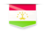 Tajikistan. Square label. Download icon.